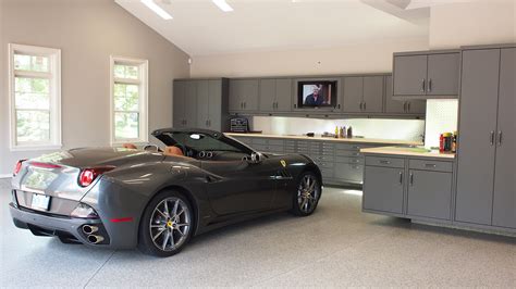 Garage With A Ferrari California Virtual Backgrounds