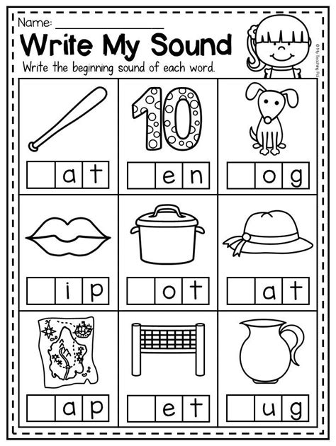 Beginning Sounds Phonics Worksheets For Kindergarten