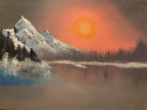 My Very First Oil Painting Following A Bob Ross Tutorial Oilpainting