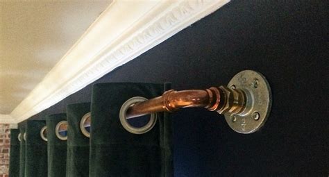 Complement your beautiful curtains with elegant curtain poles & rails with varied finishes & styles. Steampunk Industrial Style Urban Copper Pipe Curtain Pole ...