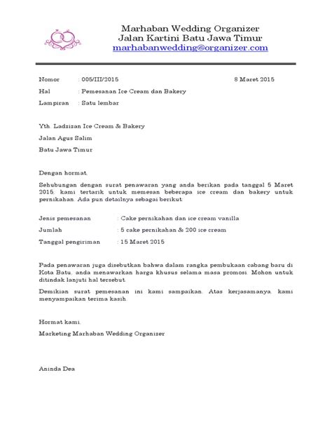 Contoh surat penawaran biasanya dibuat oleh perusahaan atau pebisnis dalam segi ekonomi dan berupa negosiasi mengenai penjualan dan pembelian yang dicantumkan pada surat penawaran tersebut. Contoh Negosiasi Melalui Surat Penawaran Resmi