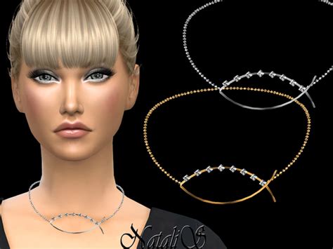 Fish Shaped Necklace With Crystals By Natalis At Tsr Sims 4 Updates