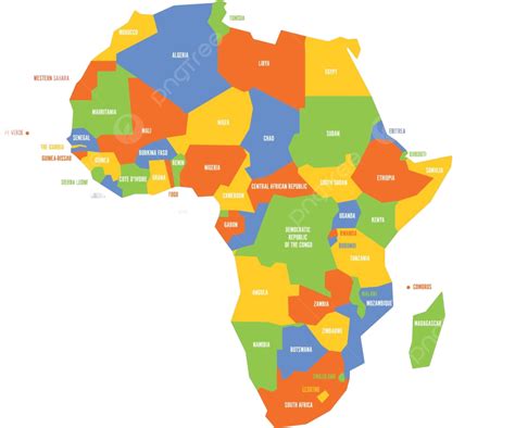 Simple Political Map Of Africa In Geometric Vector Art Style Vector