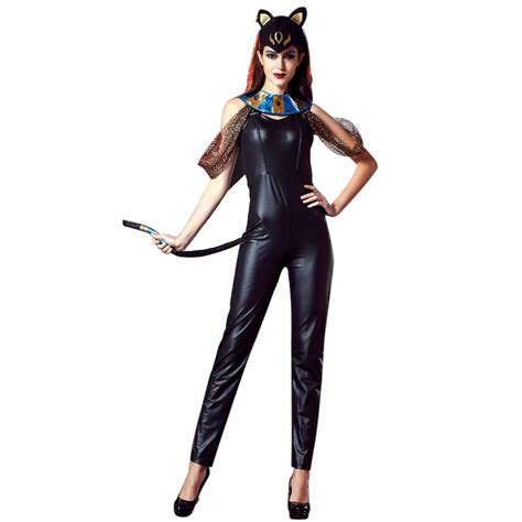 Okayoasis Hot Sexy Black Catwomen Jumpsuit Spandex Latex Pvc Catsuit