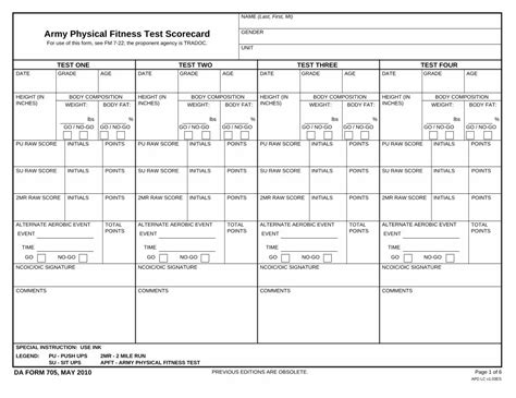 Pdf Army Physical Fitness Test Scorecardarmy Physical Fitness Test