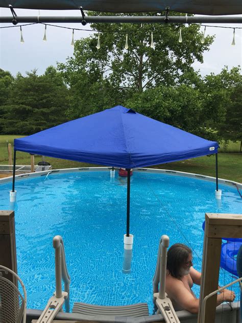 Diy Floating Canopy Pool Shade 2 Long 4 Pvc Pipe Capped On The