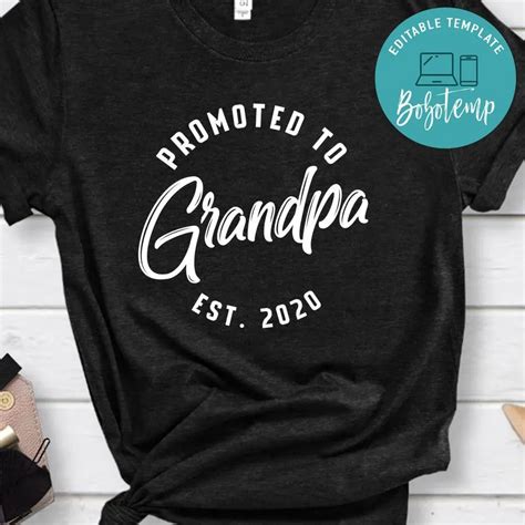Promoted To Grandpa Est 2020 Png File Template Createpartylabels