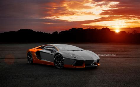Bicolore Lamborghini Aventador In Beautiful Sunset By Sssupersports On