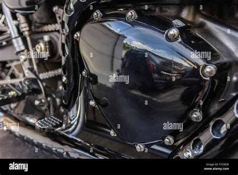 Closeup Of Chromed Motorcycle Engine Stock Photo Alamy