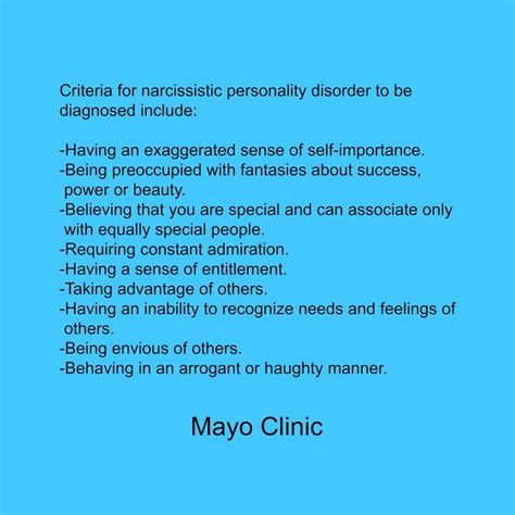 Narcissistic personality disorder (npd) is a mental health condition in which a person believes they are better than everyone else. Criteria for diagnosing Narcissistic Personality Disorder ...