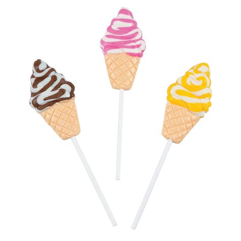 Ice Cream Cone Character Suckers Edibles 12 Pieces