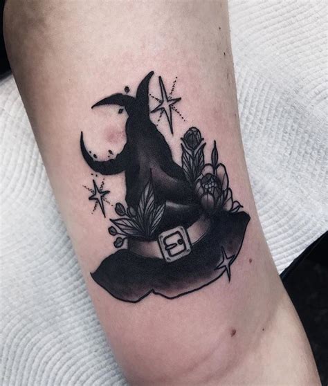 Witch Hat Wiccan Tattoos Pagan Tattoo Halloween Tattoos