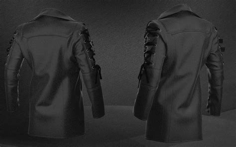 Mens Steampunk Leather Trench Coat 3d Model By Edwardm
