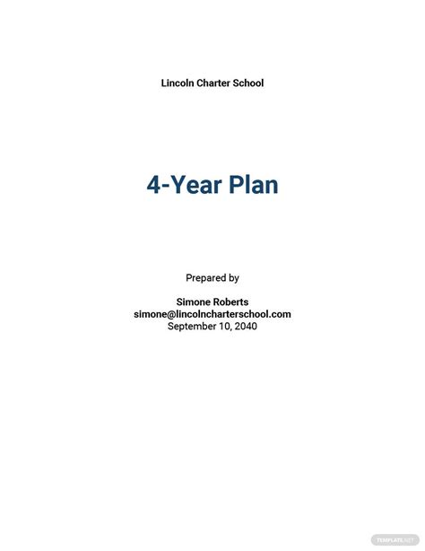 4 Year Plans Templates Format Free Download