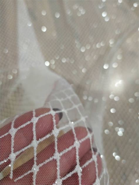 Bridal Glitter Tulle Fabric By The Yard Off White Wedding Etsy Australia