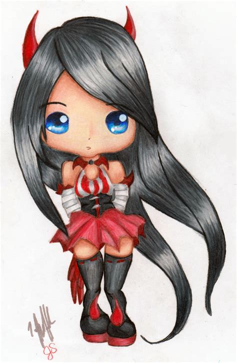 Chibi Demongirl By Dotti600 Colored By Darksolona On Deviantart