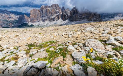 Lagazuoi Peaks 2k Mountain Dolomites Italy Hd Wallpaper