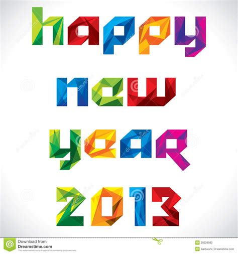 Happy New Year 2013 Creative Design Stock Vector Illustration Of