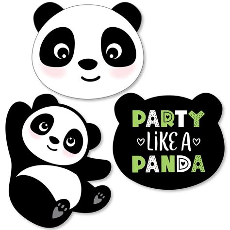 Party Like A Panda Bear Shaped Baby Shower Or Birthday Party Cut Outs