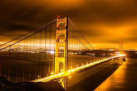Golden Gate Bridge At Night Photograph By Cullen Mchale Fine Art America