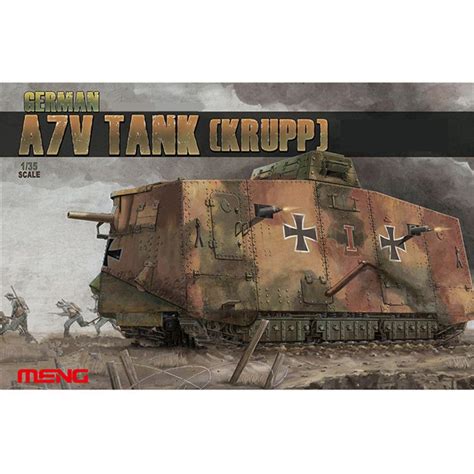 Ohs Meng Ts017 135 German A7v Tank Krupp Plastic Wwi Military Afv