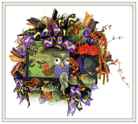 Halloween Wreath - Halloween Owl Wreath - Halloween Owl - Halloween Whimsical Wreath - Halloween ...