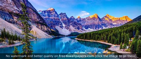 Lake Moraine Banff National Park Hd Wallpaper Scenery Beautiful