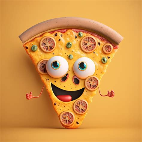 Premium Photo Cute Cartoon Pizza Character
