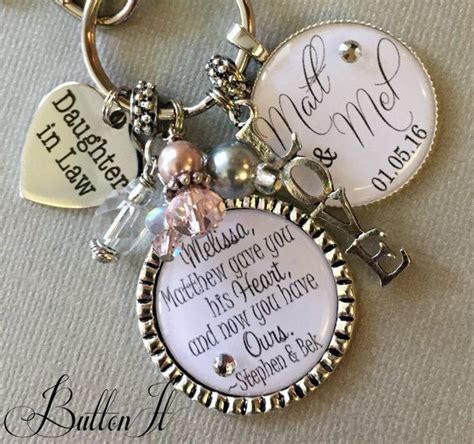 Unusual gifts for daughter in law. This customized key chain or necklace is a great gift to ...