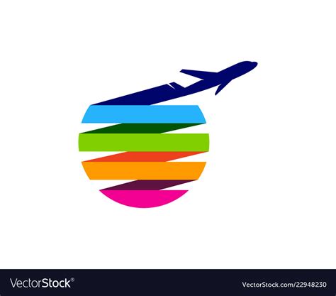 Color Travel Logo Icon Design Royalty Free Vector Image