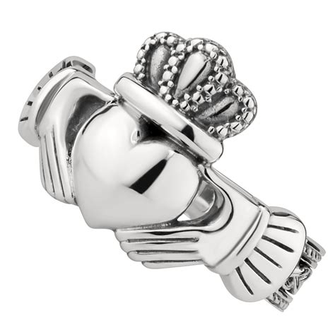 Mens Irish Jewelry Sterling Silver Celtic Claddagh Ring