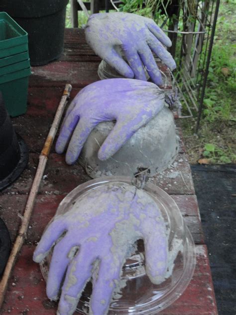 Cement Hands Made From Rubber Gloves And Cement Want To