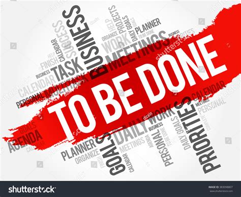 To Be Done Word Cloud Business Concept Stock Vector 383098807