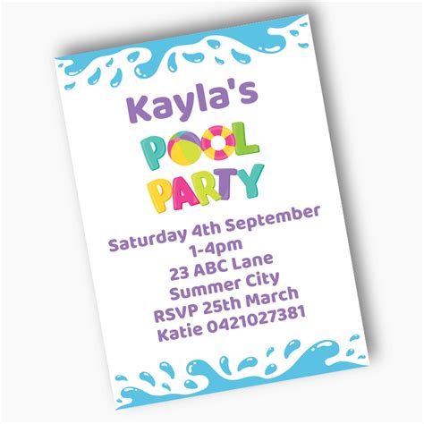 Fun And Personalised Pool Party Invitations Shop Now