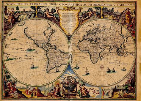 Jodocus Hondius World Map Old Maps Ancient World Maps Old Map