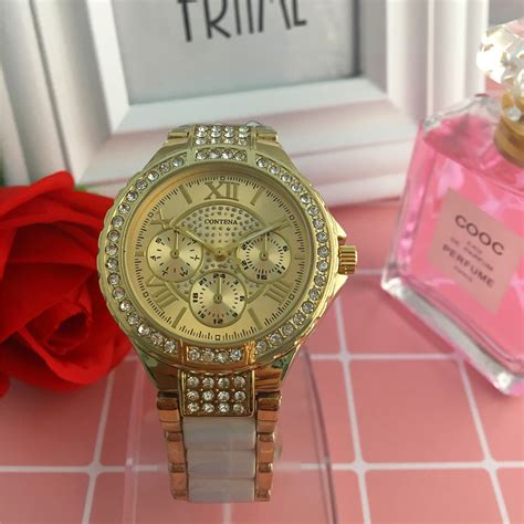 Famous Brand New Designer Contena Ladies Watches Golden Silver Rose