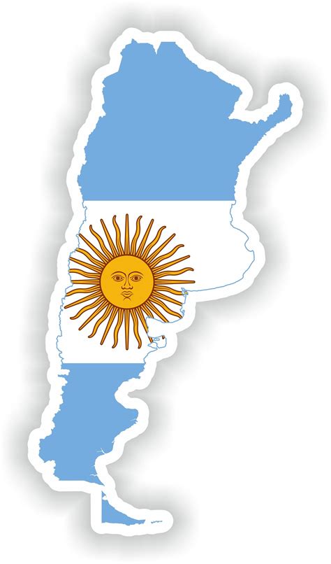 Argentina Map Flag Silhouette Sticker For Laptop Book Fridge Guitar