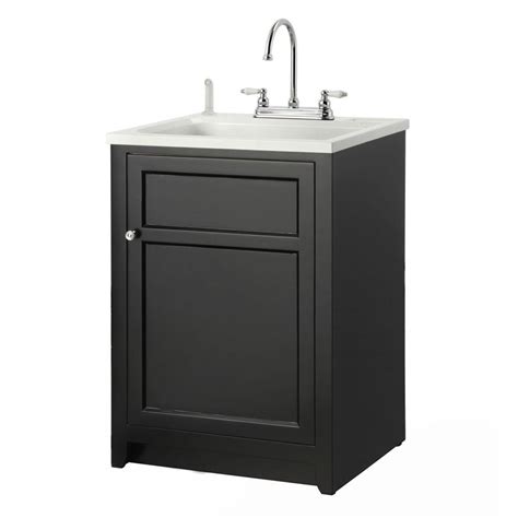 You can get sinks in oval, round, square or rectangular shapes. Foremost Conyer 24 in. Laundry Vanity in Black and ABS ...
