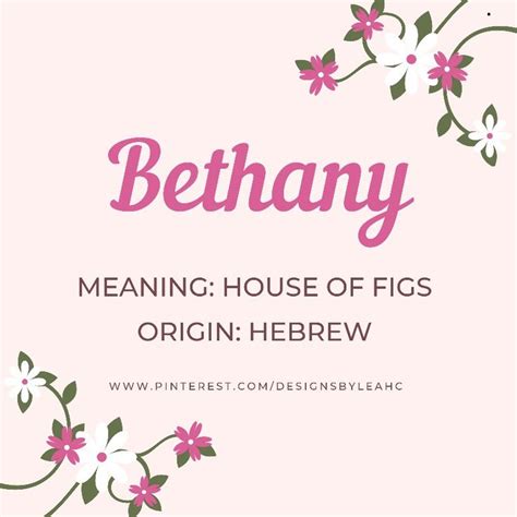 Bethany Names With Meaning Name Inspiration Names
