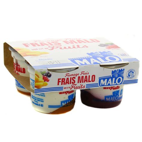 Malo Fromage frais sur lit de fruits 4x100g houra fr