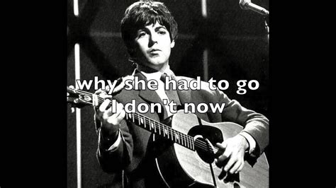The Beatles Yesterday Lyrics Youtube