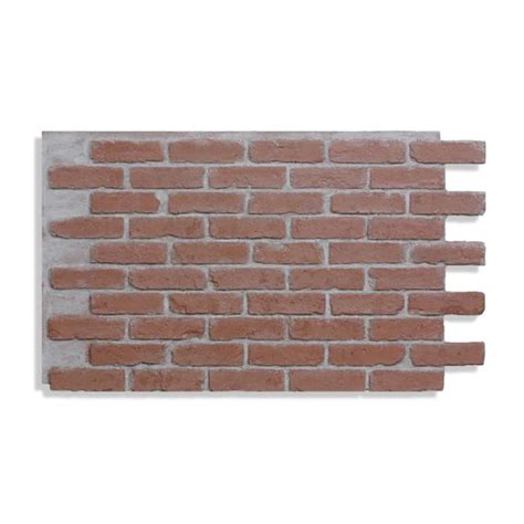Antico Elements Faux Brick Panels Red Light Grout 475 In X 2725 In