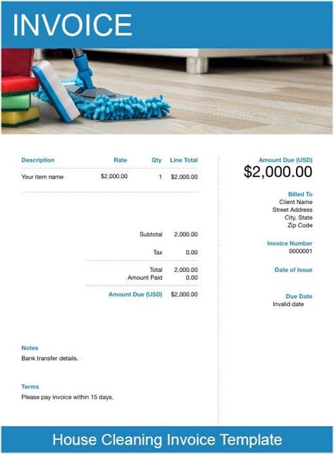 House Cleaning Invoice Template Get Free Templates Freshbooks