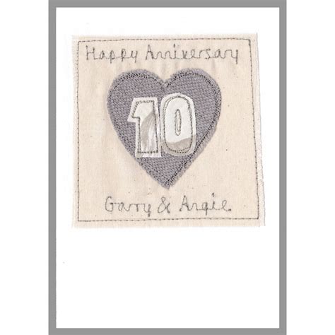 Personalised 10th Tin Wedding Anniversary Card By Milly And Pip Ts