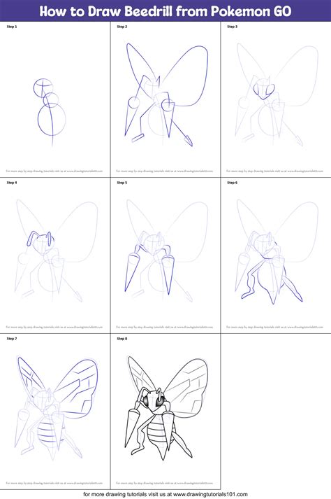 How To Draw Beedrill From Pokemon Go Printable Step By Step Drawing