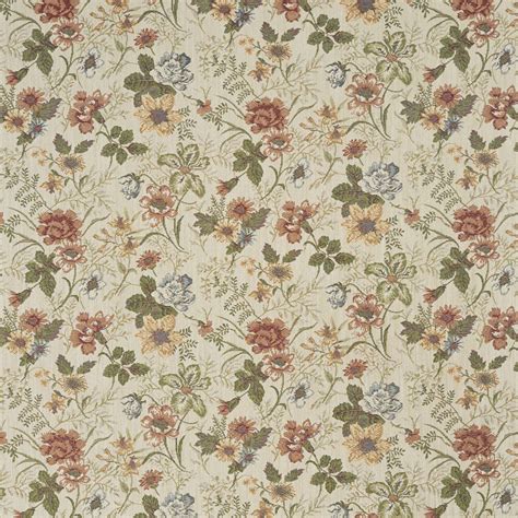F929 Red Green And Yellow Floral Tapestry Upholstery Fabric By The Yard Ebay