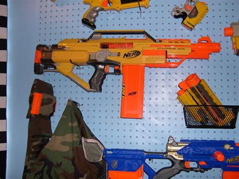 Will be used as the rack that will hold your arsenal. Nerf gun rack close-up | Flickr - Photo Sharing!
