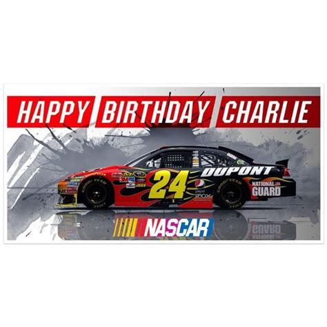 Red And Black Nascar Birthday Banner Personalized Party Backdrop By