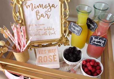 Mimosa Bar Baby Shower Bridal Shower Bubbly Bar Rosé All Day