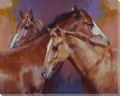 Three Horses Wrapped Canvas Giclee Print Wall Art Wall Decor Artwork